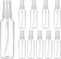 uxcell 10Pack Spray Bottles, 2Oz/60ML Reusable Clear Empty Mist Plastic Mini Travel Bottle Set,Small Refillable Liquid Containers for Household Use, Essential Oil, Cleaning (Transparent)