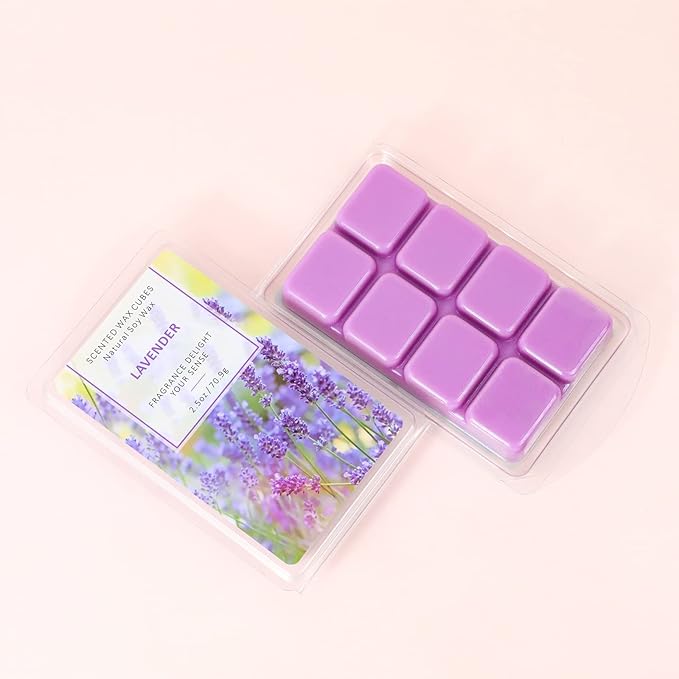 SCENTORINI Lavender Wax Melts Wax Cubes, Lavender Candle Wax Melts Strong Scent, Soy Scented Wax Melts for Wax Warmers Christmas Decor, 2 x 2.5 oz