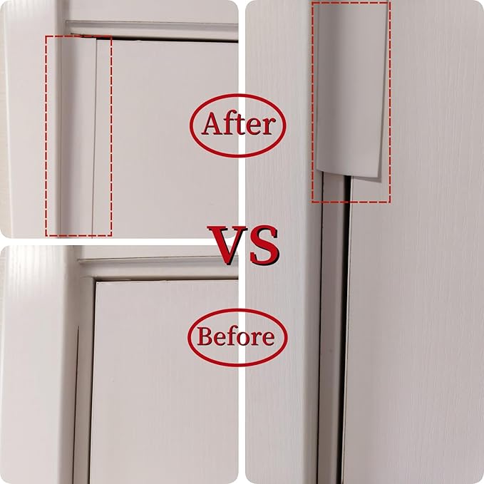 T Shape Door Seal Strip for Door & Windows Gaps，Draft Stopper Bottom Sweep Weather Stripping for Energy Saving, Noise Reduction,Easy Install (White, 1.38" W x 9.8Ft)
