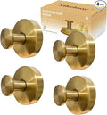4 Pcs Suction Cup Hooks for Shower，Removable Hooks，Towel Hook，Suction Hook for Bathroom, Bedroom, Glass Window (Gold)