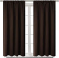 BGment Short Blackout Curtains 40 Inches Length - Rod Pocket Thermal Insulated Room Darkening Window Drapes for Kitchen Bedroom Bathroom, Brown, 2 Panels, 42 x 40 Inch