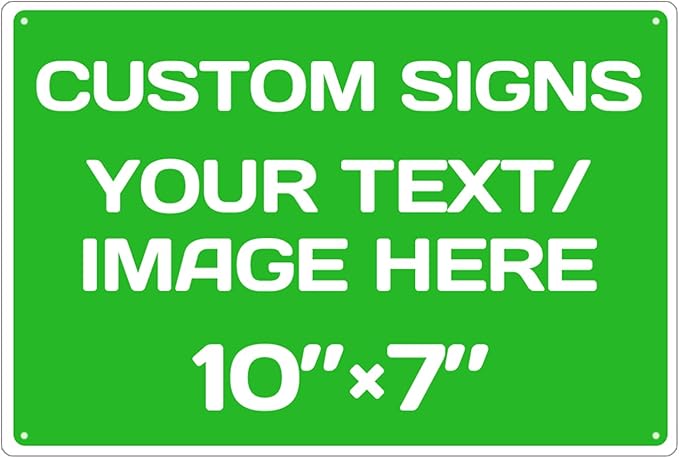 Personalized Aluminum Metal Signs - Weatherproof, Custom Text & Picture, Multiple Sizes, Hazard, Garden, Custom Door, Business Signs