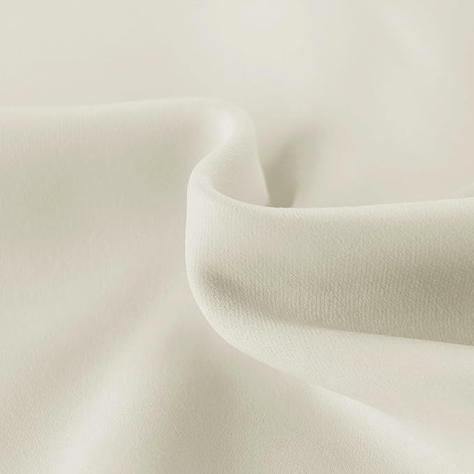 DWCN French Door Curtains – Rod Pocket Thermal Blackout Curtain for Doors with Glass Window, Kitchen and Patio Doors for Privacy, 54 X 72 Inches Long, 1 Curtain Panel with Tieback, Light Beige