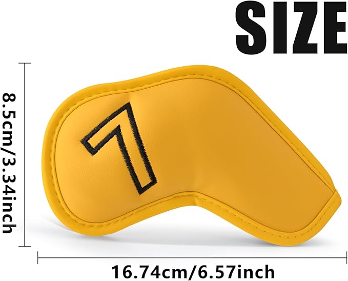 Montela Golf Iron Covers,Golf Iron Head Covers Leather Golf Iron Covers Set 9pcs Golf Iron Headcovers,Golf Club Head Covers for Iron Club Fit All Brands Titleist,Callaway,Taylormade