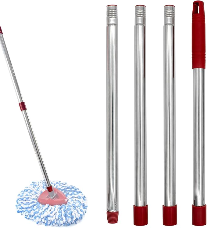 Mop Handle for Ocedar, Spin Mop Handle for O Cedar, 4-Section Mopping Handles Replacement for Ocedar, 30" to 58" Adjustable Stick for O-Cedar, Extra Long Pole Handles for O Cedar