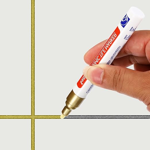 PATIKIL Grout Pen, 4 Pack Beige Tile Marker Waterproof Grout Sealer Pen Tile Repair Pens Paint Pens for Wall Floor Bathroom Kitchen Refresh