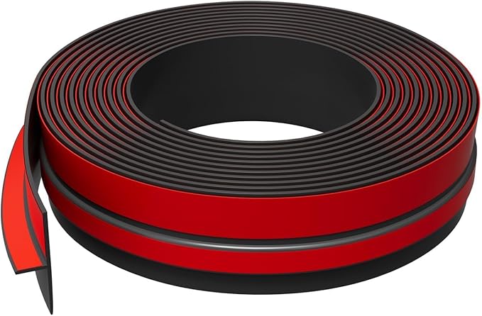 T-Shaped Door Draft Stopper, 1.97 in x 40 Ft Silicone Seal Strip for Windows Gaps, Weather Stripping Seal Strip Shower Sweep, Black