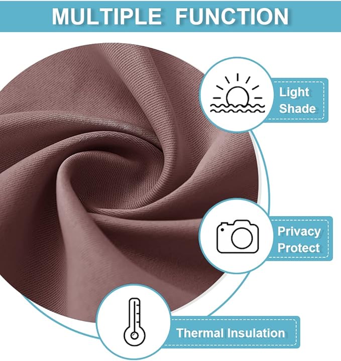 RYB HOME Small Curtains Blackout - Privacy Energy Efficiency Mini Curtains for Kids Bedroom RV Camper Windows Trailer Bathroom Kitchen Cabinet Door Window, W 29 x L 36, Wild Rose, 2 Panels