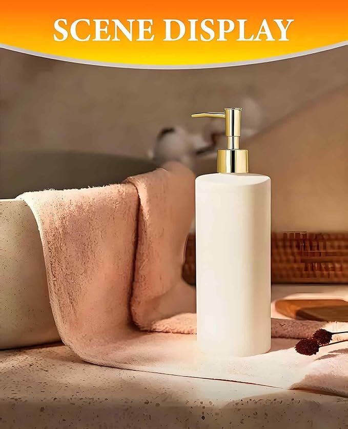 6 Pack Gold Soap Dispenser Pump, Top Replacement for Lotion & Regular Glass Bottles (Standard Diameter 28/400 Neck Size)