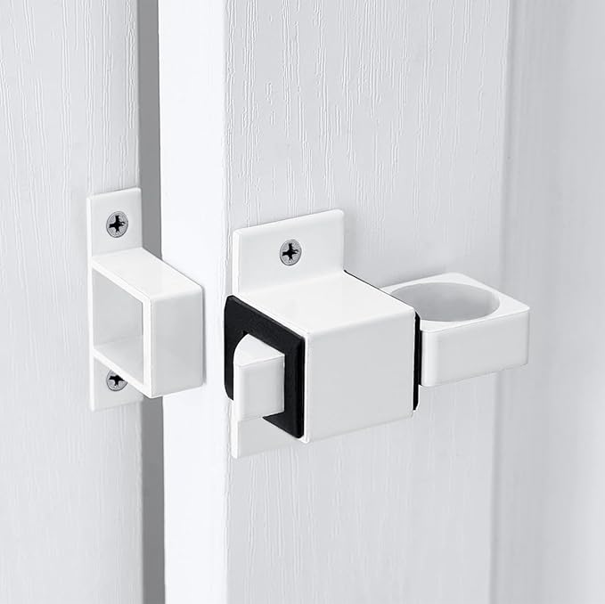 4 Packs Spring Door Lock, White Self-Closing Gate Latch with Aluminum Alloy, Security Latch for Windows, Cabinets & Gates