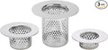 Bathroom Drain Strainers (Set of 3 Sizes), Hair Catcher for Bathroom Sink Bathtub Shower Floor Drain, Stainless Steel Filter Trap Fit Drain Hole from 1.2” to 2.17”