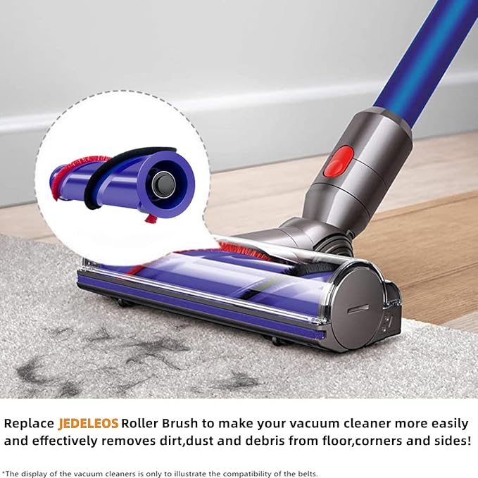 Brush Roller for Dyson V6 Vacuum Cleaner 966084-01 Replacement Bar Assembly, Compared to Part 966821-01 (4 Prong Drive & No Screw)