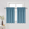 DWCN Blackout Curtains for Living Room Thermal Insulated, Energy Saving & Noise Reducing Bedroom Curtains, Stone Blue, W 42x L 36 Inch, Set of 2 Rod Pocket Curtain Panels
