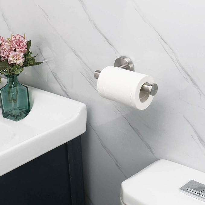 NearMoon Bathroom Toilet Paper Holder, Premium SUS304 Stainless Steel Rustproof Wall Mounted Toilet Roll Holder for Bathroom, Kitchen (10 Pack, Brushed Nickel)