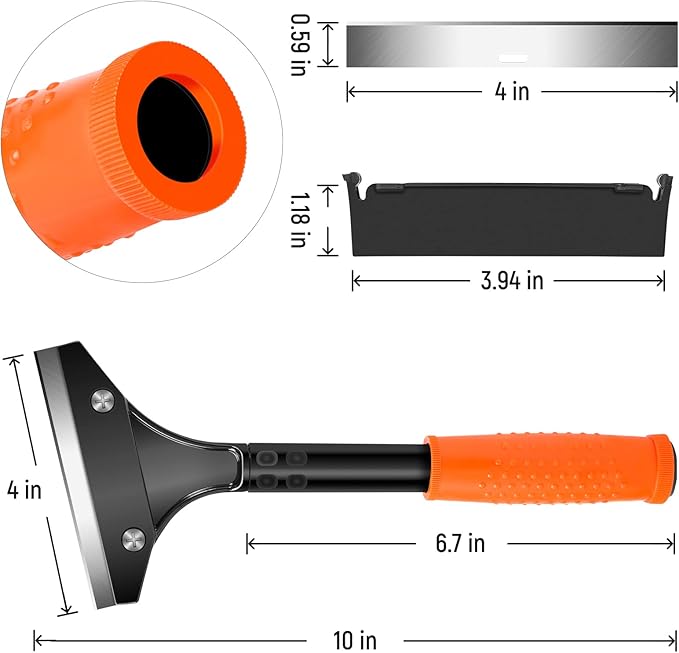 DIYSELF Razor Blade Scraper, Floor Scraper, Scraper Tool for Cleaning, Glass Scraper for Windows, Tile, Stove Top, Cooktop, Oven, Aquarium, Paint, Decal, Inspection Sticker, Gum, Glue Remover