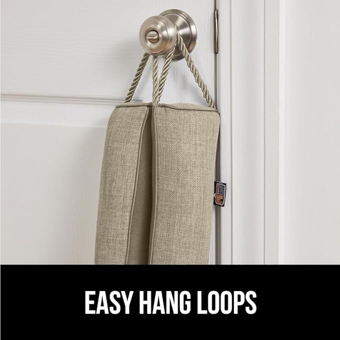 GORILLA GRIP Door Draft Stopper for Bottom of Doors, Weather Stripping Seal Blocks Hot Air, Noise, Bugs, Keeps Cold AC in, Sound Proofing Easy Install Gap Filler, Home Essentials, 34 Inch, Beige