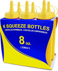 New Star Foodservice 26467 Squeeze Bottles, Plastic, 8 oz, Yellow, Pack of 6