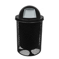 COATEDOUTDOORFURNITURE RDT-TXTBLK Heavy Duty 32 Gallon Round Trash Receptacle, Liner Included, Textured Black with Black Steel Dome Top, Made in America