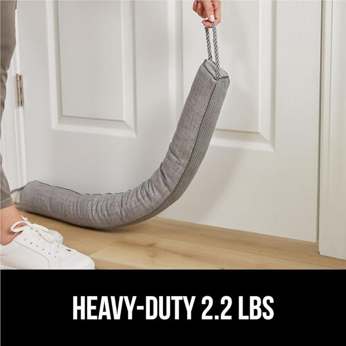 GORILLA GRIP Door Draft Stopper for Bottom of Doors, Weather Stripping Seal Blocks Hot Air, Noise, Bugs, Keeps Cold AC in, Sound Proofing Easy Install Gap Filler, Home Essentials, 38 Inch, Slate Gray