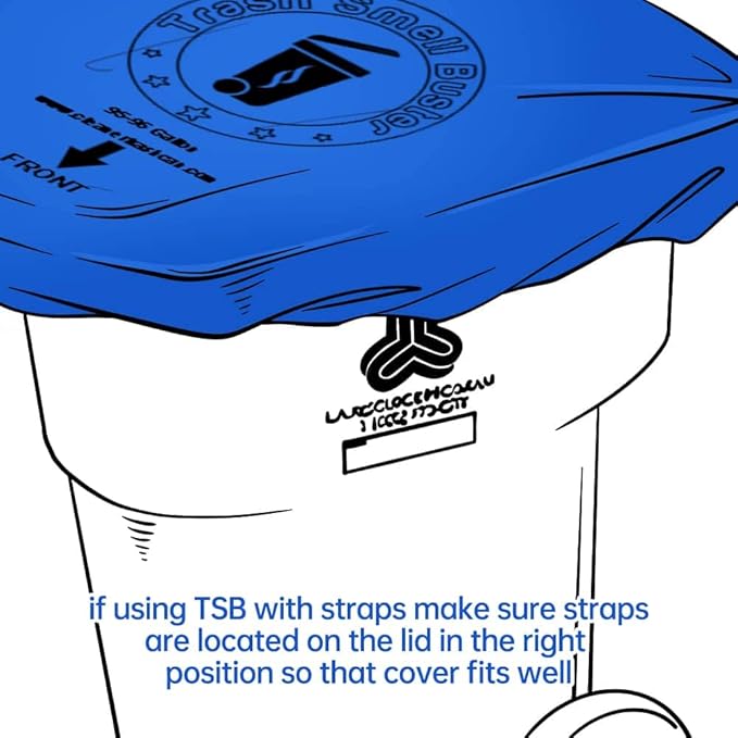 64 Gallon Trash Can Cover Odor Eliminating Bag with Elastic Band Lemon Scented Durable Chemical Free 1 Cover
