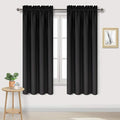 DWCN Blackout Curtains – Thermal Insulated, Energy Saving & Noise Reducing Bedroom and Living Room Curtains, Black, W 42x L 63 Inch, Set of 2 Rod Pocket Curtain Panels
