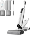 uwant D100 Wet Dry Vacuum Cleaner 180°Lay-Flat Vacuum Mop All in One with 18000Pa Suction Auto Self-Cleaning Anti Odor Stick Pushin Mop Dual-Edge Cleaning Electeic Mop Set for Hard Floor/Carpet,Milky