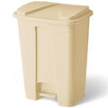 PRO&Family Step-On Trash Can with Lid, Plastic Waste Bin, Foot Pedal Operation (Biege, 4 Gallon)