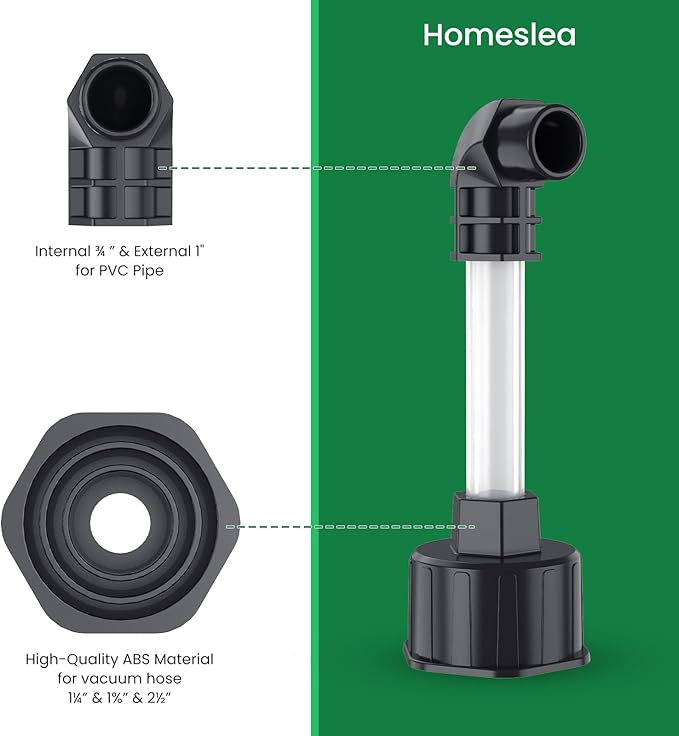 AC Drain Line Unclogger, HVAC to PVC Pipe AC Drain Line Cleaner Tool, A/C Condensate Drain Line Cleaner Adapter, AC Drain Sucker Wet Vac Attachment to Evacuate & Unclog AC Drain Lines-Black