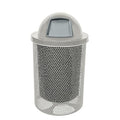 COATEDOUTDOORFURNITURE RDT-P-TXTGRY Heavy Duty Round Trash Receptacle with Dome Top, Liner Included, 32 Gallon, Textured Grey, Made in America