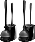 MR.SIGA Toilet Plunger and Bowl Brush Combo for Bathroom Cleaning, Black, 2 Sets