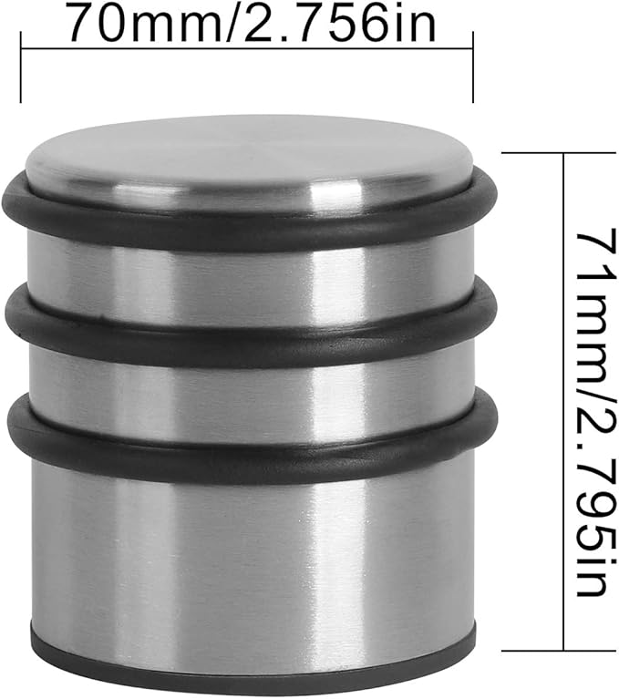 KINJOEK 4 Packs Heavy Duty Door Stopper, Solid Steel Door Stop No Need to Drill, Surrounded with Protective Rubber Bands Anti-Slip Door Wedge for Office, Home, Garage, Laundry Door
