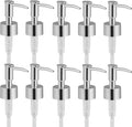 Soap Dispenser Pump Head Replacement 10 Pack, 28/400 Threads Standard Size, for Bathroom and Kitchen (Clear Silver)