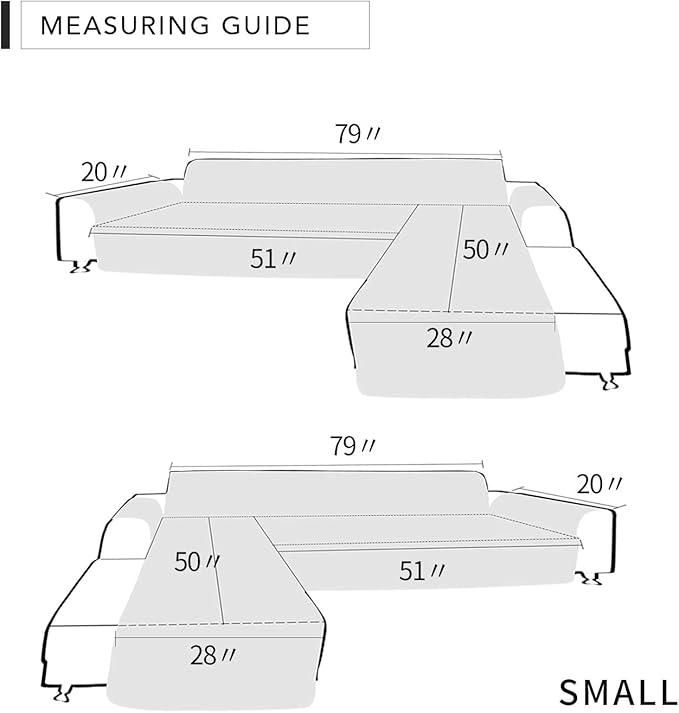 Easy-Going L Shape Sofa Slipcover - Reversible Sectional Couch Cover - Chaise Lounge Cover - Furniture Protector for Pets, Kids & Children - Small, Pink