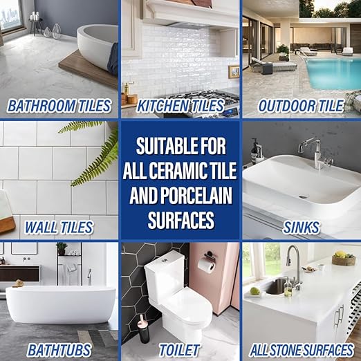 Tile Repair Kit, Ceramic Tile Chip Repair Kit(Color Match), Porcelain Repair Kit with Super Strong Adhesion, Fix Chips, Cracks and Holes on Ceramic Tile, Porcelain, Acrylic, Fiberglass, Enamel