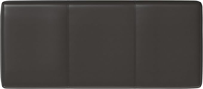 SIMPLIHOME Avalon 44 inch Wide Contemporary Rectangle Lift Top Rectangular Storage Ottoman in Tanners Brown Vegan Faux Leather, Assembled, for the Living Room, Entryway and Family Room.