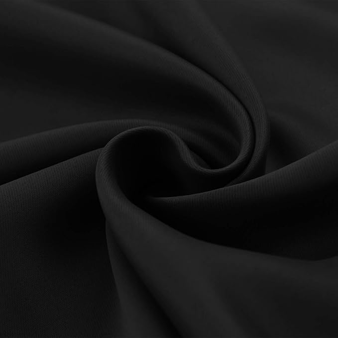 BGment Small Black Curtains Half Window for Kitchen 36 Inch Length - Rod Pocket Short Blackout Drapes for Bathroom Cafe RV Privacy, 2 Panels, 29 x 36 Inch