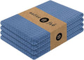 Native Fab Cotton Kitchen Towel with Hanging Loop 16x26 inches, 4-Pack, Waffle Weave Kitchen Towels for Cleaning Drying, Washcloths Soft & Absorbent Cloth Rags, Bar Towel, Dish Cloth, Sky Blue