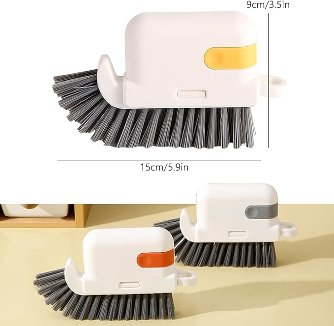 3 in 1 Groove Cleaning Brush, 2025 New Multifunction Window Track Cleaner Brush, Hanging Hard Bristle Cleaner Brushes for Kitchen (Grey)