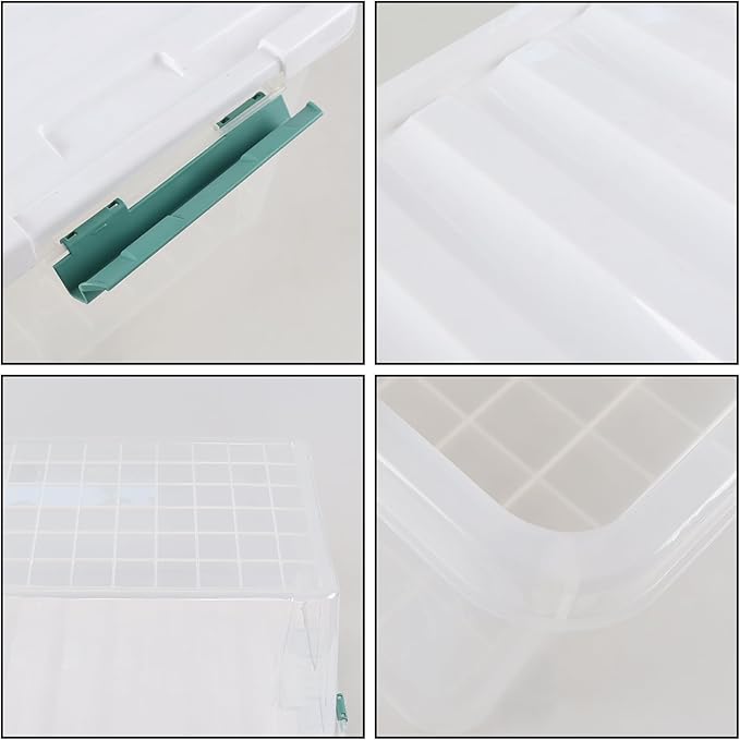 Xyskin 35 Quart Clear Large Storage Box, Plastic Storage Bins, Set of 6