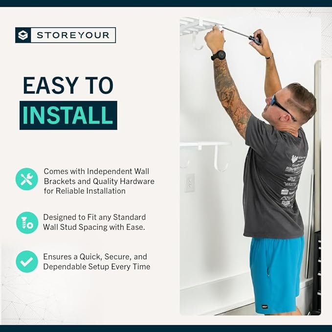 StoreYourBoard 2-Pack Heavy Duty Wall Shelves – Wall-Mounted Garage Storage Shelving and Organization for Sheds, Closets, or Utility Rooms – Holds 200 lbs, 1ft x 4ft, White
