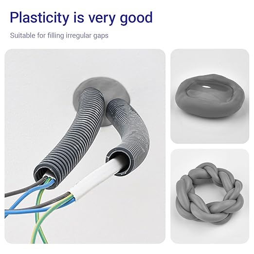 Moldable Silicone Putty, Waterproof, Stay Pliable,Good Plasticity for Repair and Fill Various Gaps in Bathrooms, Fountains, Water Pipes, Walls (White)