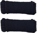 DurReus Strong Clothes Lines Long Handicrafts Ropes Indoor Outside Clotheslines for Hanging Drying Laundry Linens Black 33ft Pack 2
