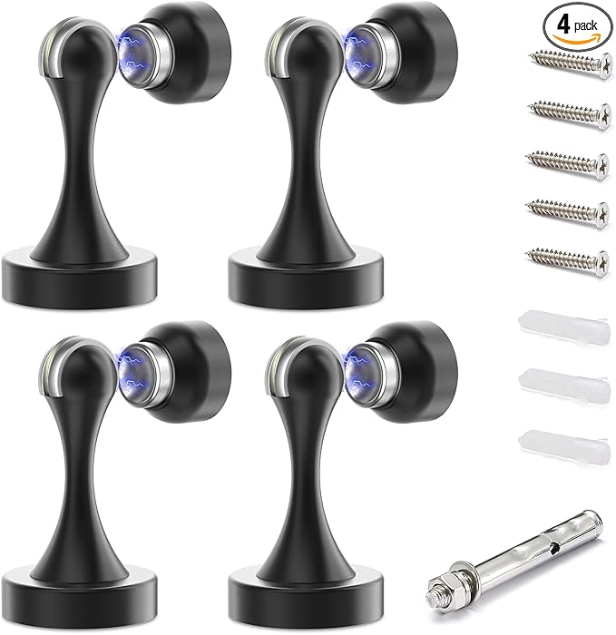 Magnetic Door Stop Stainless Steel，Door Stopper, Heavy Duty for Various Door Types, Keep Your Door Open, Wall Mount Door Holder/Catch
