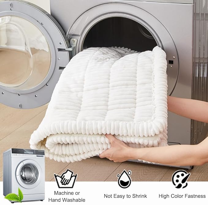 Couch Cover for Dogs Washable, Fuzzy Pet Couch Covers for 2 Cushion Sofa Pet Friendly, Non Slip Sofa Cover (White, 23.6" x 47"/60 x 120cm)