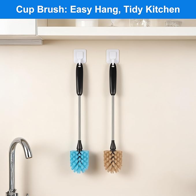 Water Bottle Brush, 15-inch Long, Bottle Brush Cleaner, Bottle Scrubber, Kitchen Scrub Brush Suitable for Water Bottles, Cups, Glasses, Baby Bottles, Wine Glasses, Blue