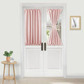 DWCN French Door Curtains – Rod Pocket Thermal Blackout Curtain for Doors with Glass Window, Kitchen and Patio Doors for Privacy, 25 X 40 Inches Long, 1 Curtain Panel with Tieback,Blush Pink