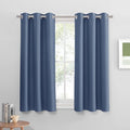 PONY DANCE Black Out Curtains for Bedroom 54 inch Length 2 Panels Set, Thermal Insulated Room Darkening Window Drapes for Living Room, Grommet Top (W34 x L54 Inch, Stone Blue)