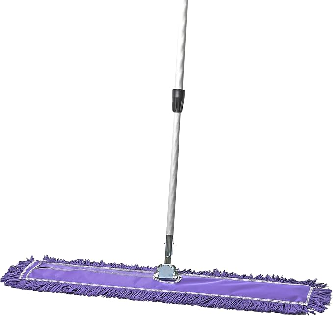 36 Inch Purple Commercial Dust Mop & Floor Sweeper with Extendable Handle – Mop for Hardwood, Tile, and Concrete Floor Cleaning