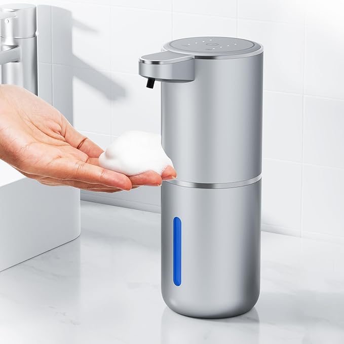 Automatic Foaming Soap Dispenser Foaming Hand Sanitizer Touchless 1500mAh Soap Dispenser Rechargeable with Sensor for Bathroom Kitchen 13.5oz/380ml