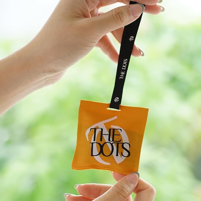 THEDOTS Series Car Air Freshener with 2 Adjustable Ribbons for Car Rearview Mirror, Sicilian Orange, 30 Days, Non-Toxic Fabric Sachet Gift (1 Pack)